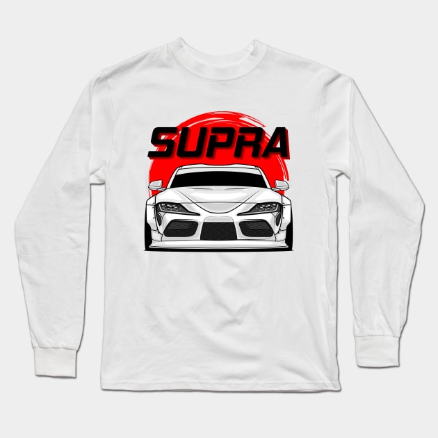 White Supra MK V Long Sleeve T-Shirt by GoldenTuners